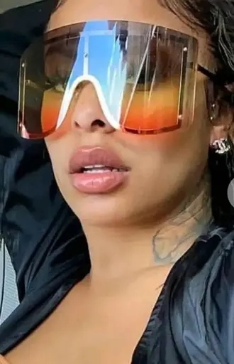 Lunettes de soleil surdimensionnées pour femmes, verres dégradés bleus et jaunes, verres solaires sans monture en métal, marque de luxe, design, personnalité